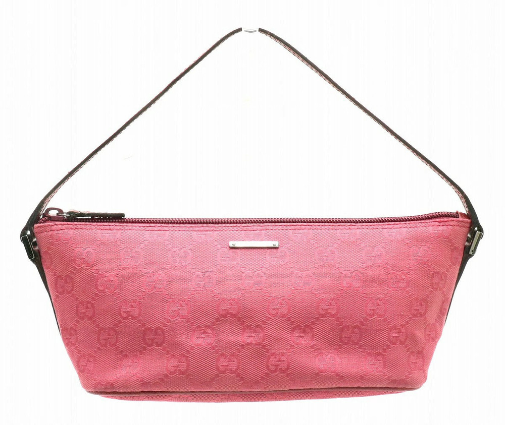 Gucci GG Canvas Accessory Pouch Clutch Handbag Multi Pouch Clutch Leather Pink